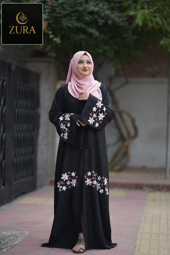 IMG-20250514-WA0002.jpg ZURA Presents: Iqra Embroidery Borka (Only Borka) - Image 1