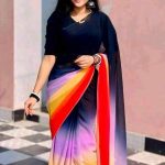 সফট জর্জেট ডিজিটাল প্রিন্ট রংধনু শাড়ি