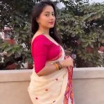 Skin Print Reshom Silk Sharee